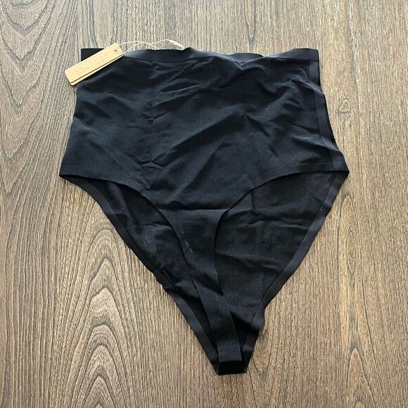 NWT Skims Sheer Sculpt High-Waisted Thong Onyx Size L - Picture 4 of 4